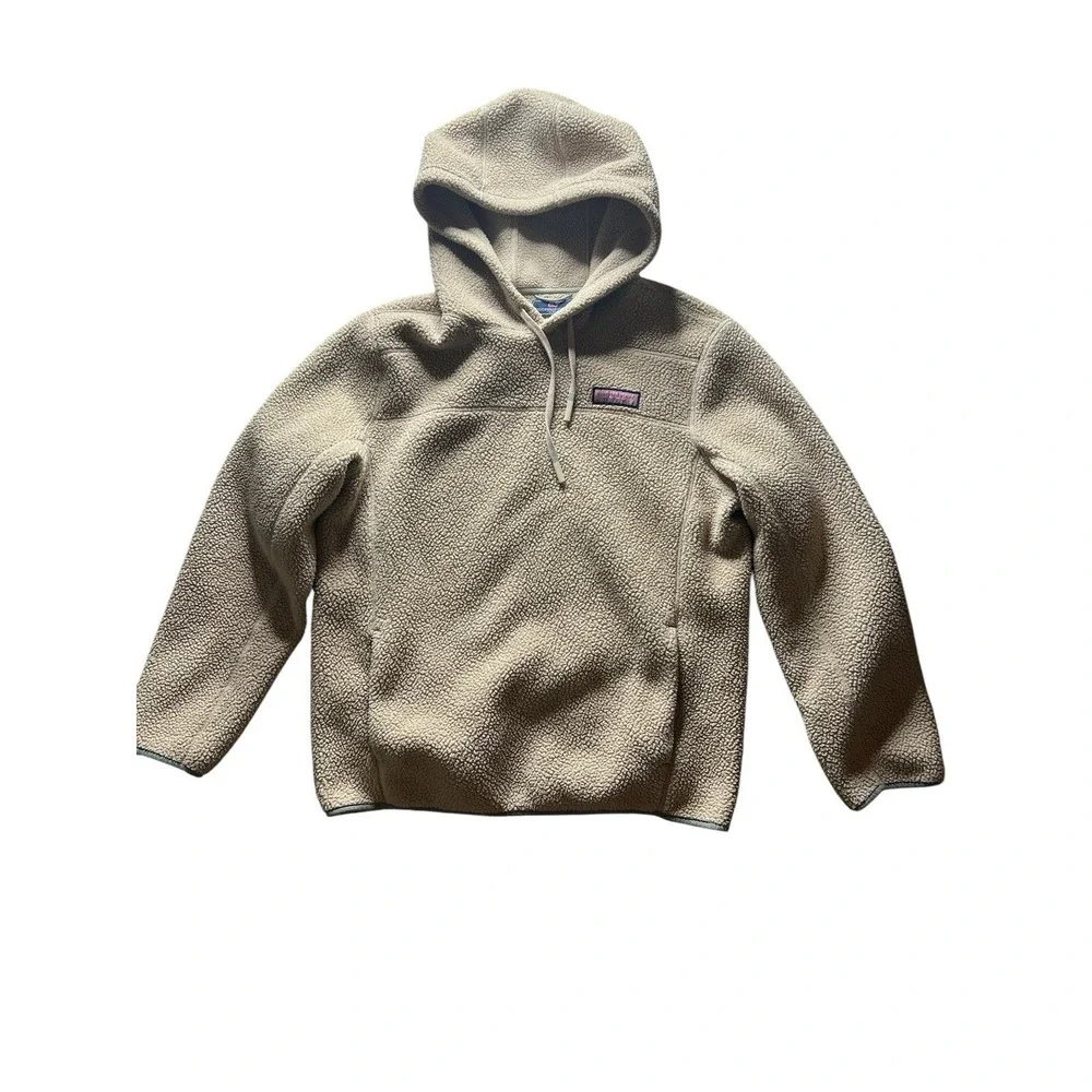 Vineyard Vines Sherpa Fleece Pullover Hoodie Beige Men's Medium